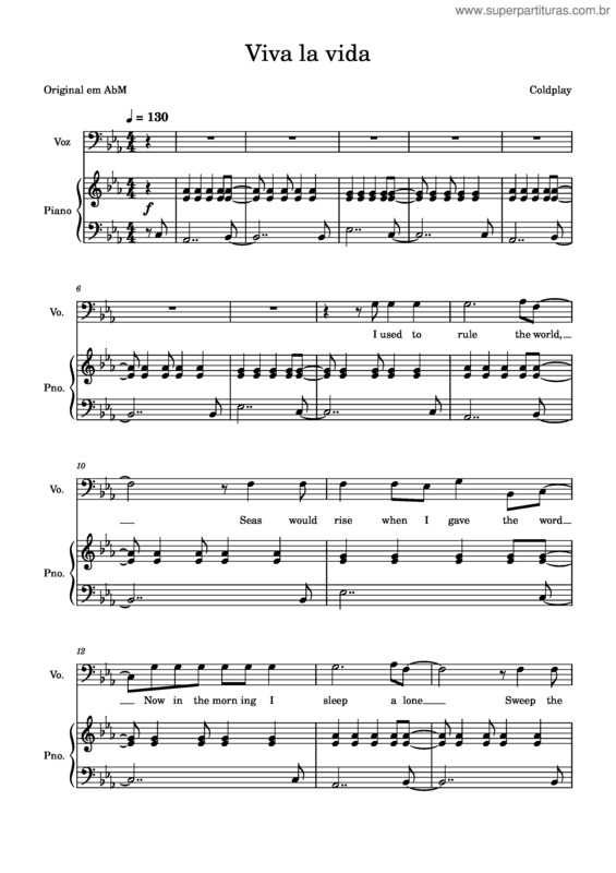 Partitura da música Viva La Vida v.37