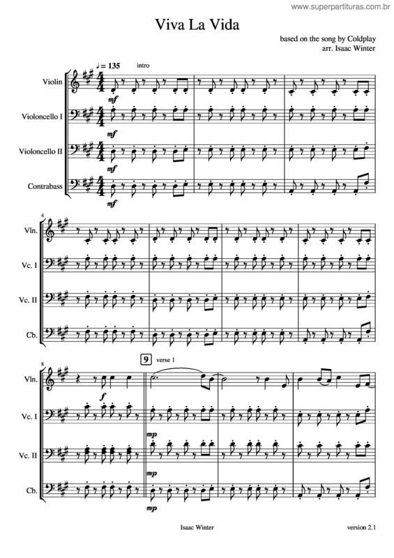 Partitura da música Viva La Vida v.38