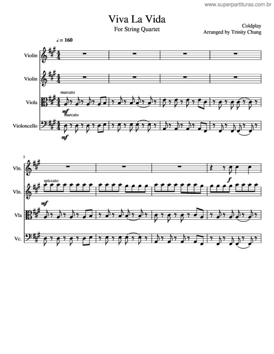 Partitura da música Viva La Vida v.42