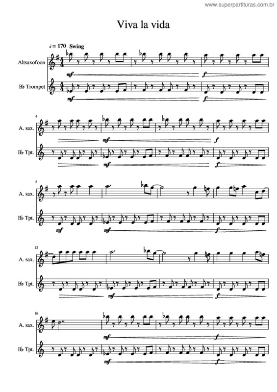 Partitura da música Viva La Vida v.43