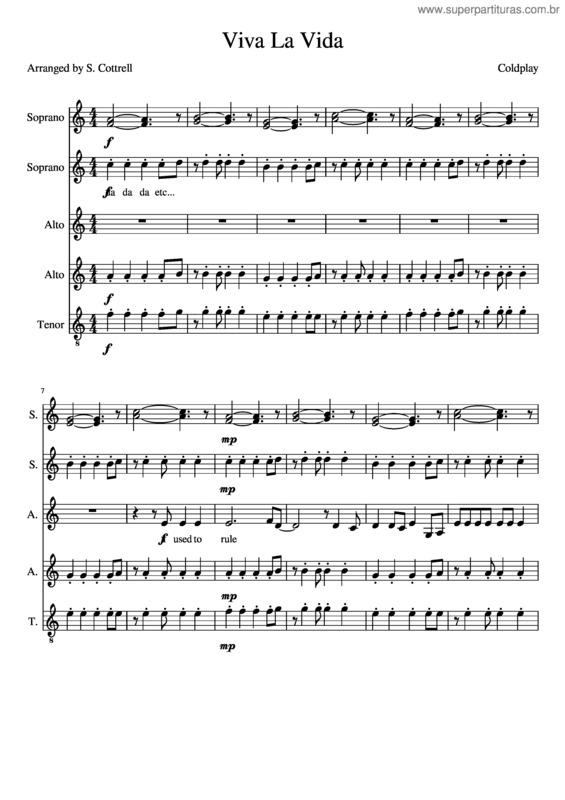 Partitura da música Viva La Vida v.45