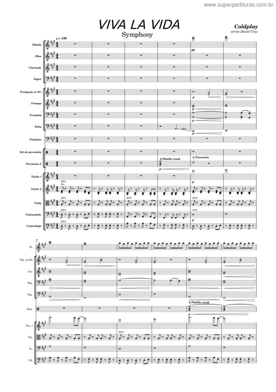 Partitura da música Viva La Vida v.46