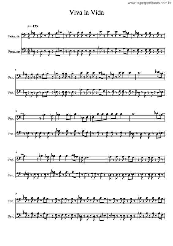 Partitura da música Viva La Vida v.54