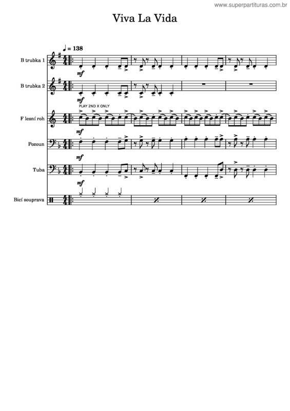 Partitura da música Viva La Vida v.55