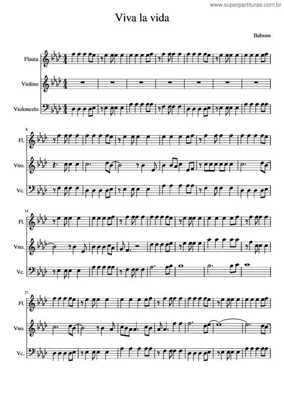 Partitura da música Viva La Vida v.58