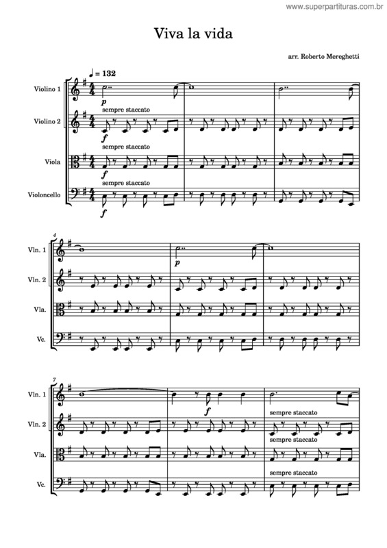 Partitura da música Viva La Vida v.60