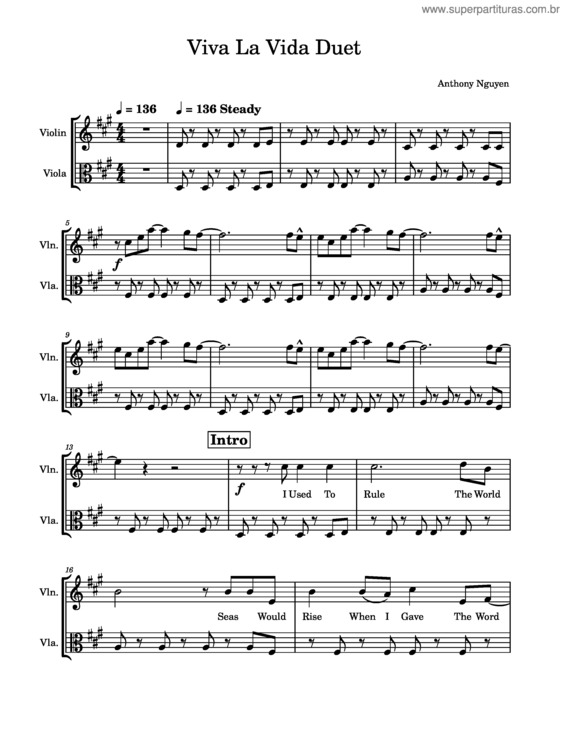 Partitura da música Viva La Vida v.64