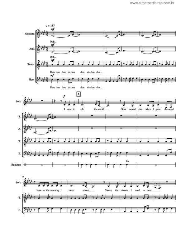 Partitura da música Viva La Vida v.67