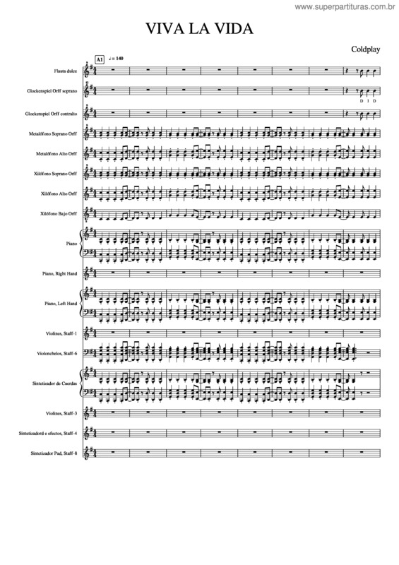 Partitura da música Viva La Vida v.68