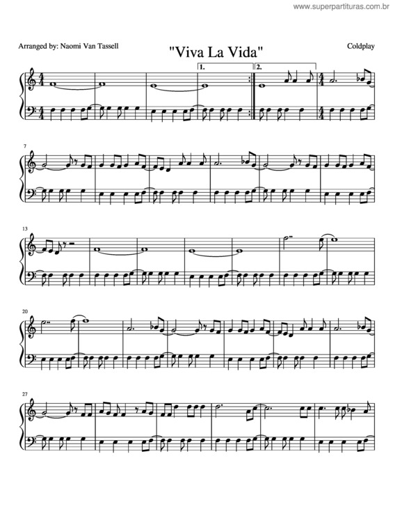 Partitura da música Viva La Vida v.69