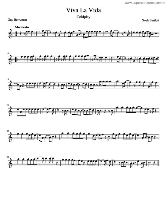 Partitura da música Viva La Vida v.72