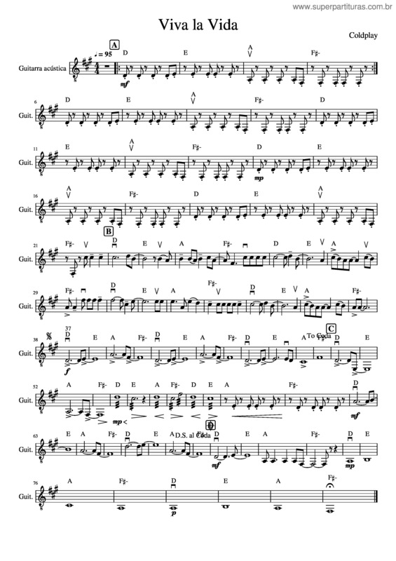 Partitura da música Viva La Vida v.73