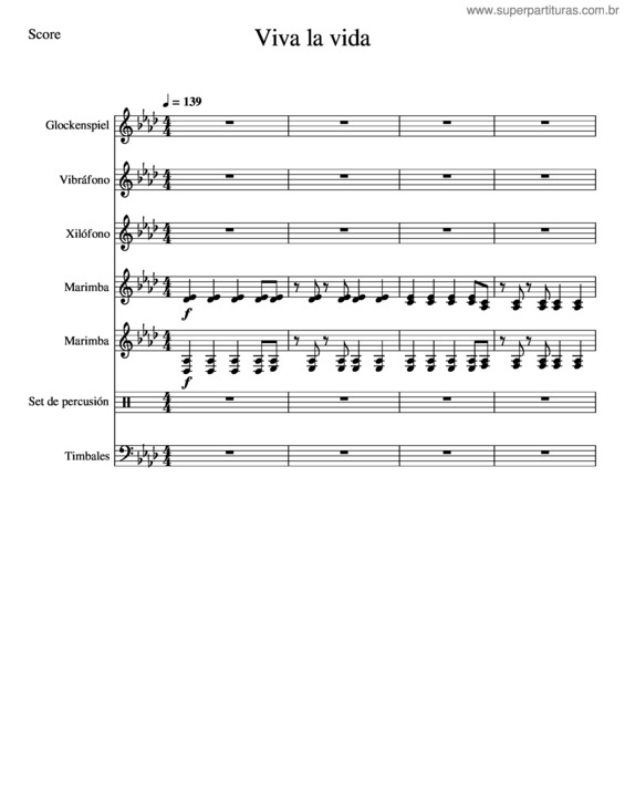 Partitura da música Viva La Vida v.78