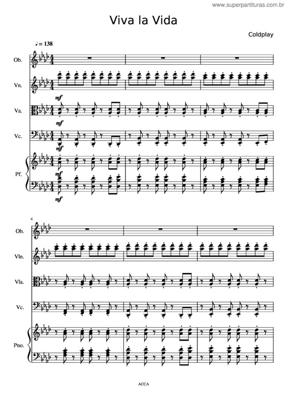 Partitura da música Viva La Vida v.79