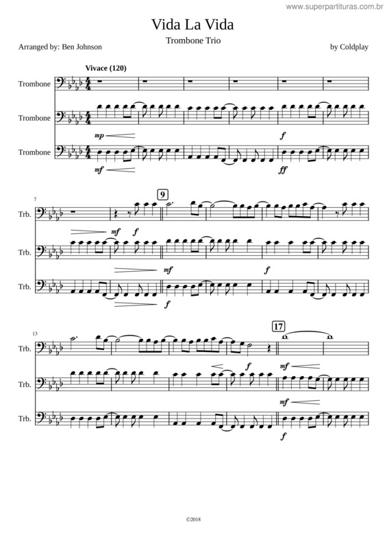 Partitura da música Viva La Vida v.80