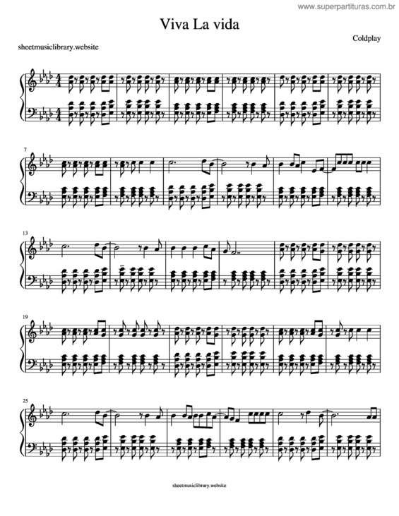 Partitura da música Viva La Vida v.81