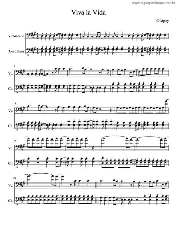 Partitura da música Viva La Vida v.82