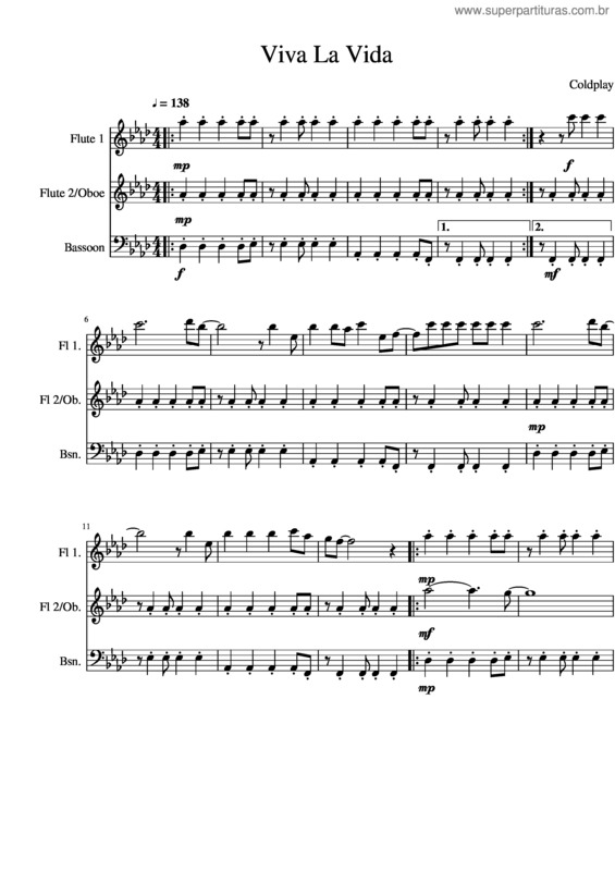 Partitura da música Viva La Vida v.84