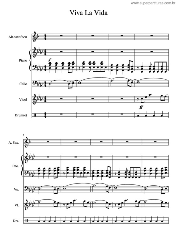 Partitura da música Viva La Vida v.87