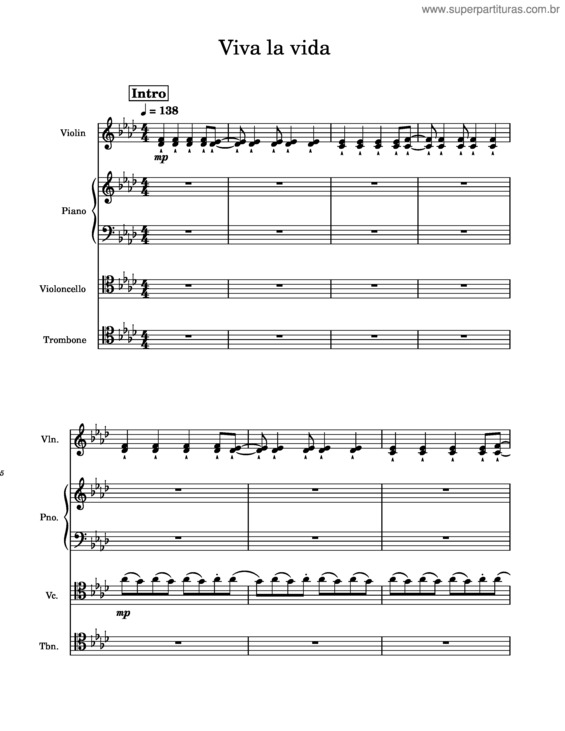 Partitura da música Viva La Vida v.93