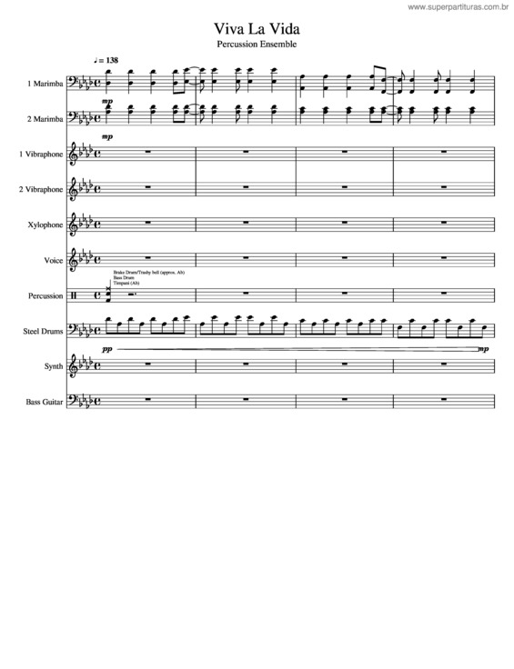 Partitura da música Viva La Vida v.94