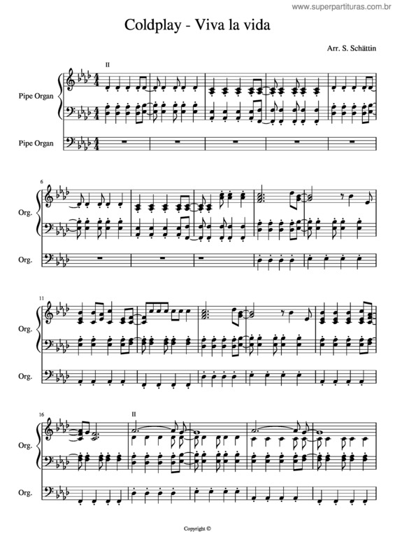 Partitura da música Viva La Vida v.96