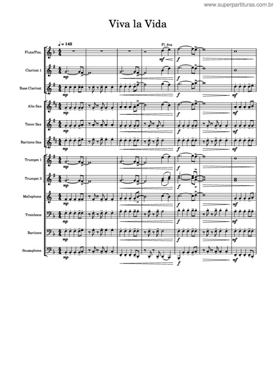 Partitura da música Viva La Vida v.99