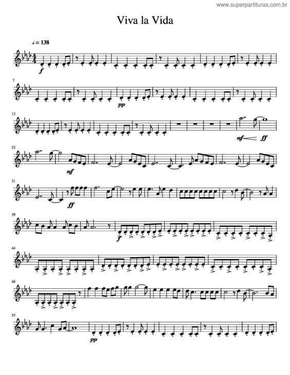 Partitura da música Viva La Vida Violin 1