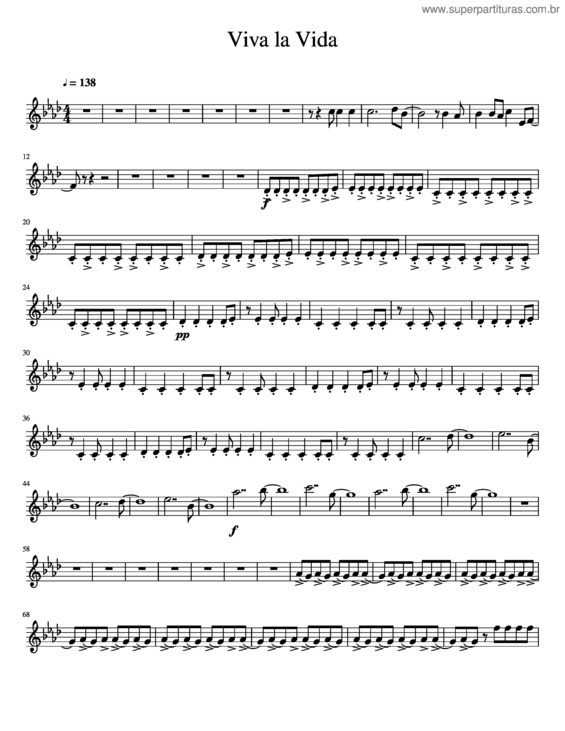 Partitura da música Viva La Vida Violin 2