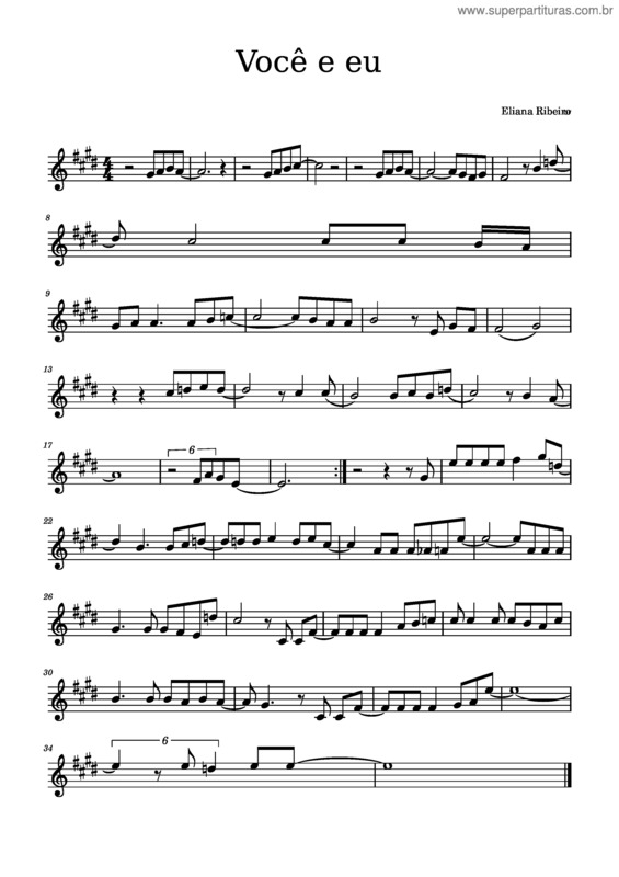 Partitura da música Você E Eu v.4