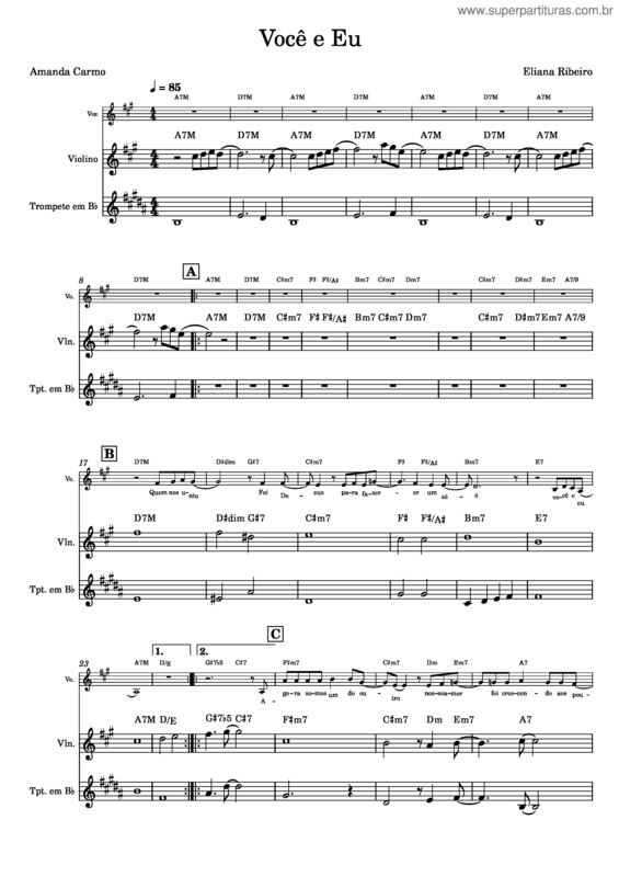 Partitura da música Você E Eu v.6