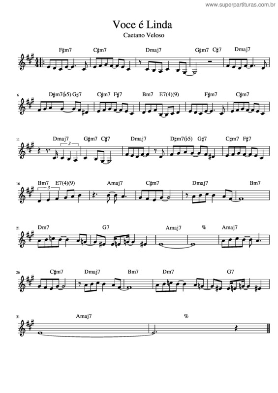 Partitura da música Voce É Linda v.13