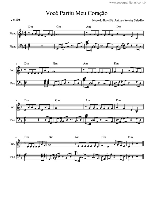 Partitura da música Você Partiu Meu Coração v.4