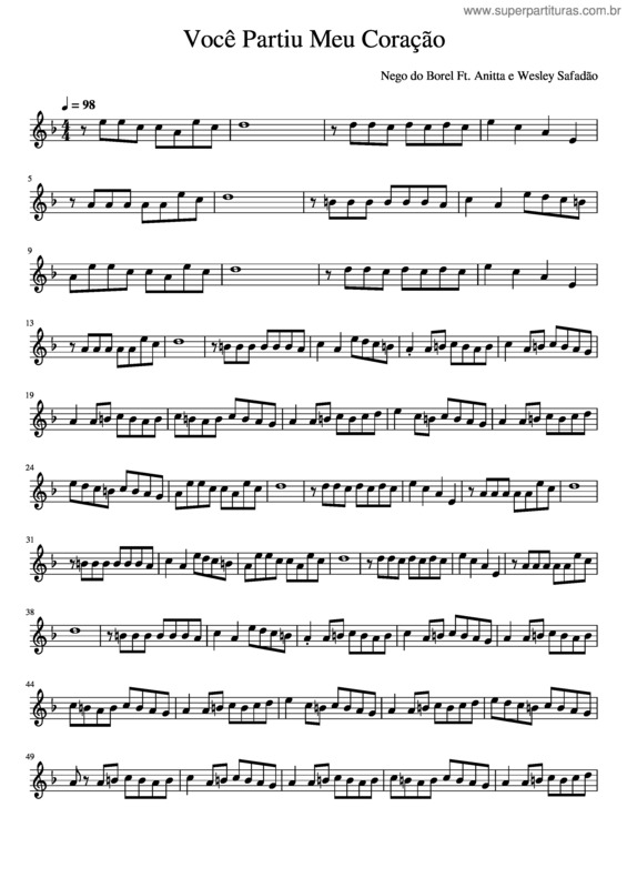 Partitura da música Você Partiu Meu Coração v.5