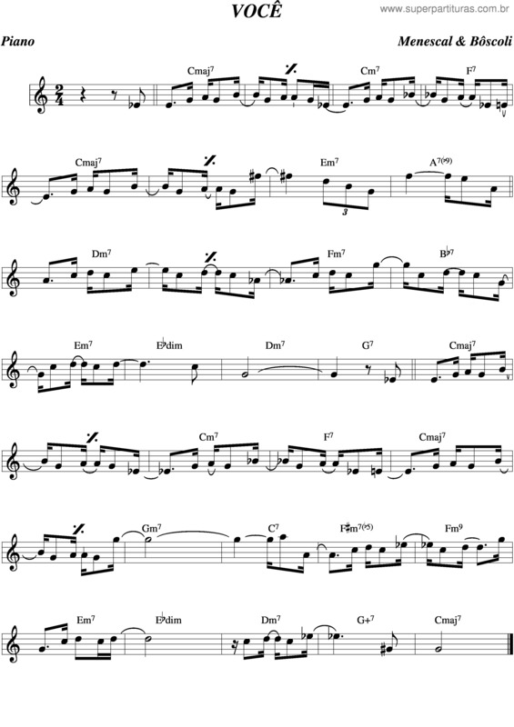 Partitura da música Você v.5