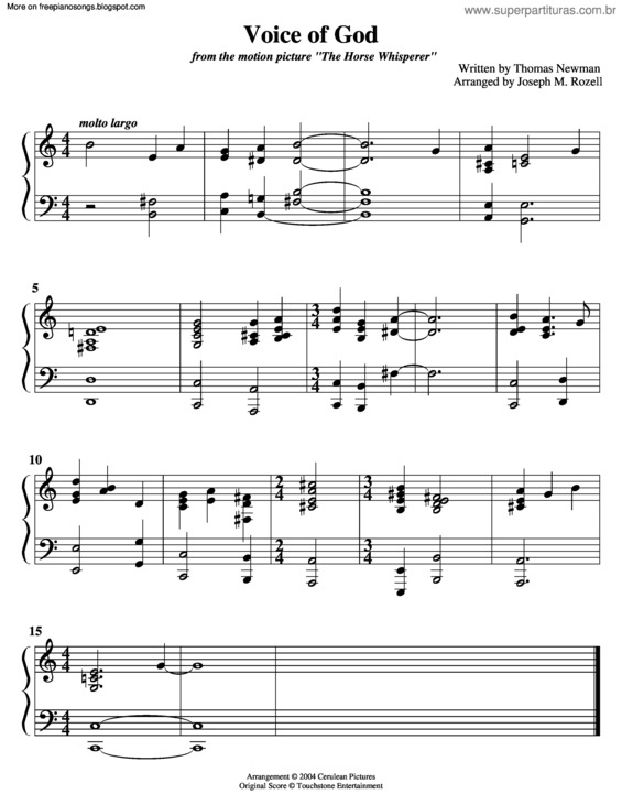 Partitura da música Voice Of God (The Horsewisperer)