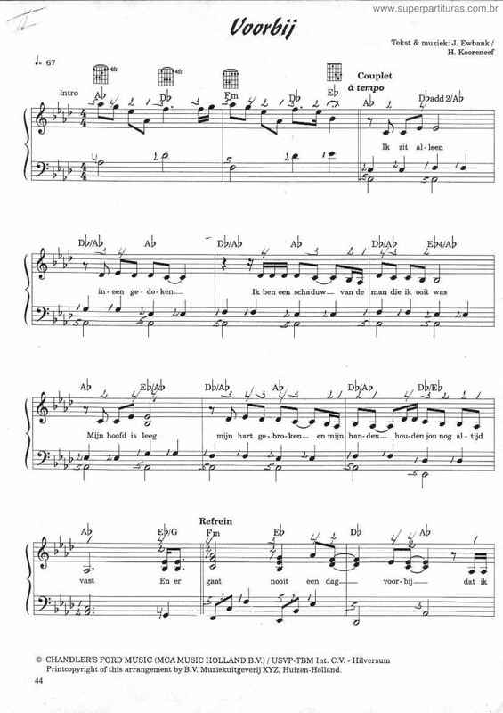 Partitura da música Voorbij