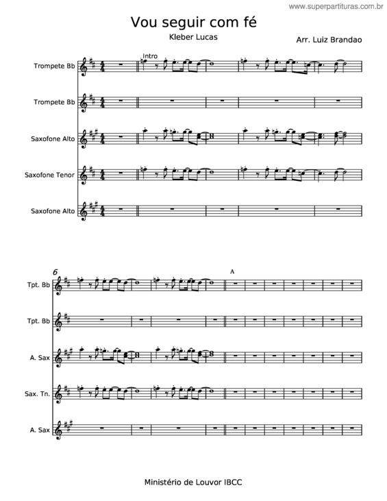 Partitura da música Vou Seguir Com Fé v.2