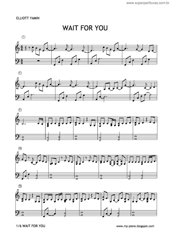 Partitura da música Wait For You