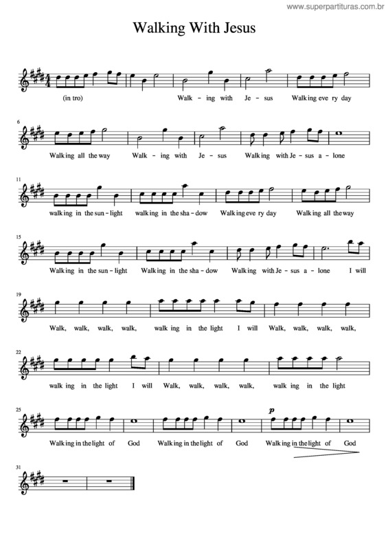 Partitura da música Walking With Jesus