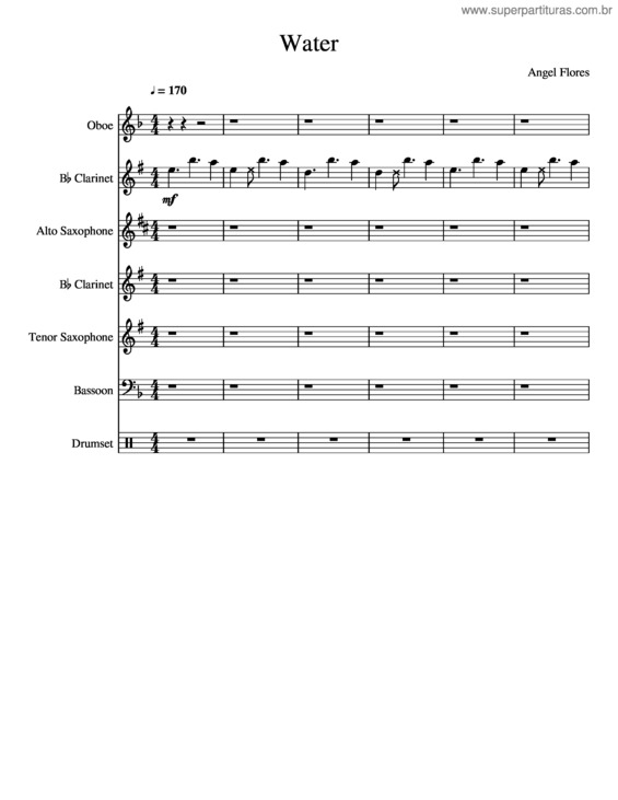 Partitura da música Water