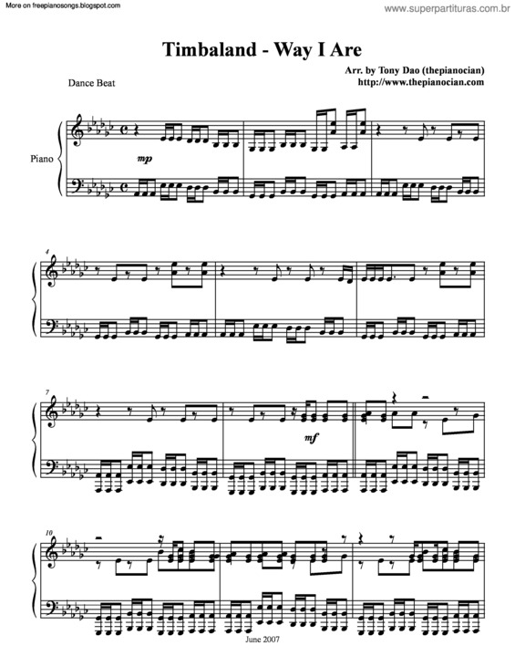 Partitura da música Way I Are