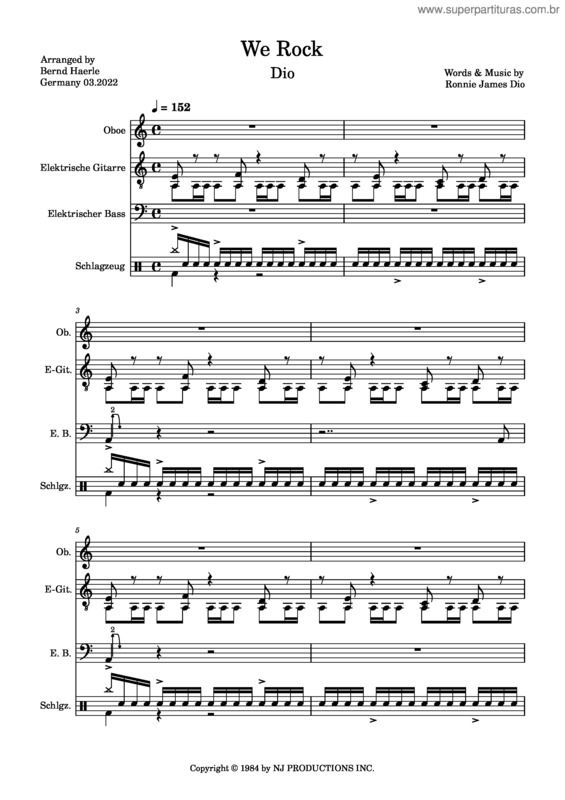 Partitura da música We Rock v.2