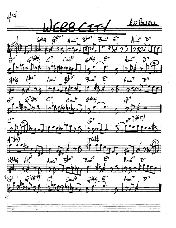 Partitura da música Webb City