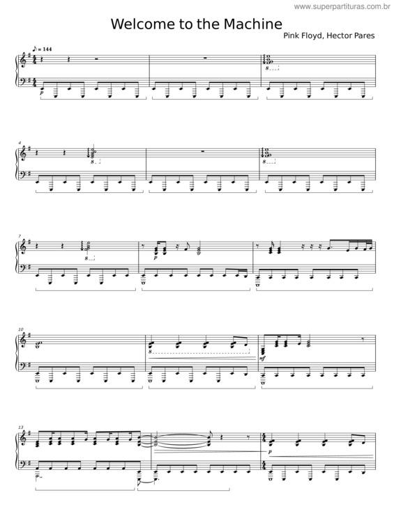 Partitura da música Welcome To The Machine v.6