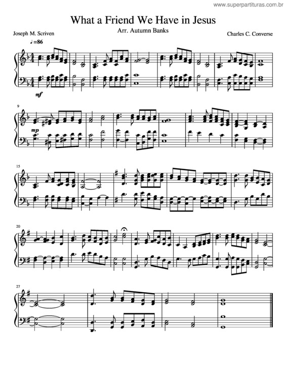 Partitura da música What A Friend We Have In Jesus v.3