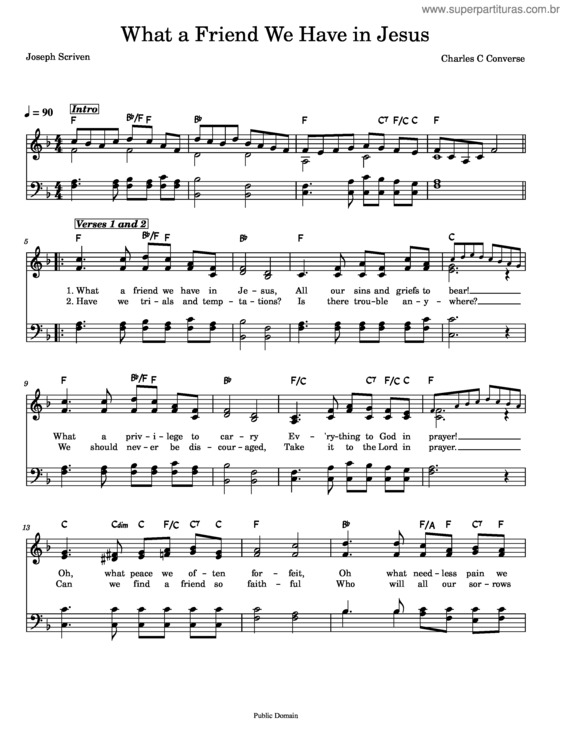 Partitura da música What A Friend We Have In Jesus v.4