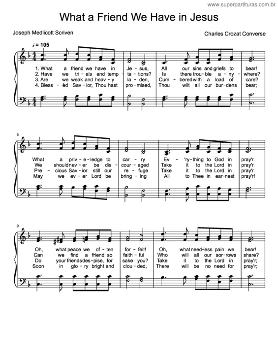 Partitura da música What A Friend We Have In Jesus v.6