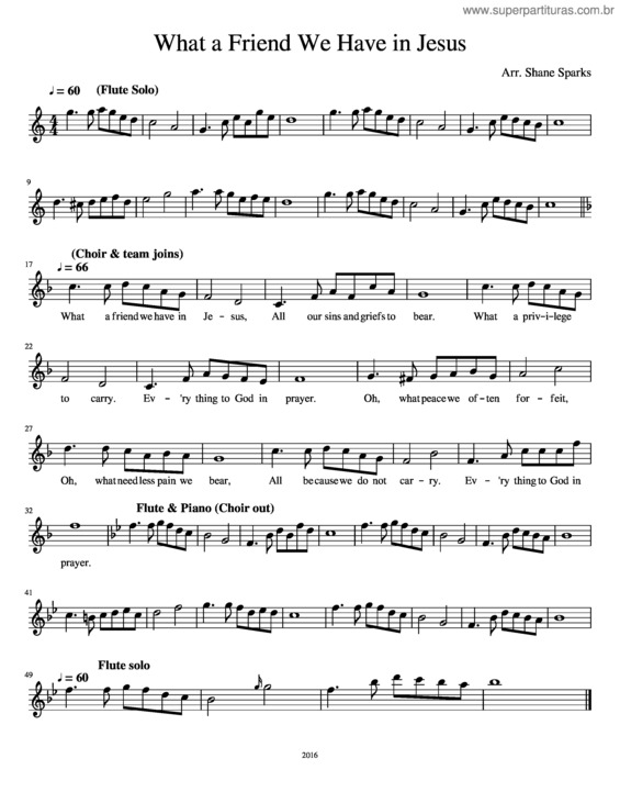 Partitura da música What A Friend We Have In Jesus v.7