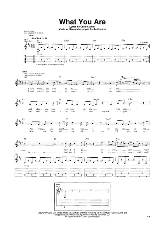 Partitura da música What You Are